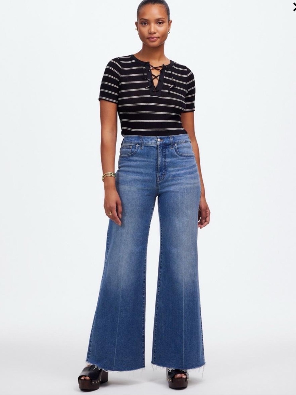 Madewell Curvy Flared Wide Leg Crop Jean